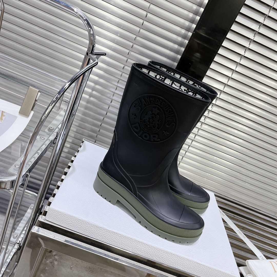 Diorunion Rain Boot Khaki Rubber with Dior Union Motif